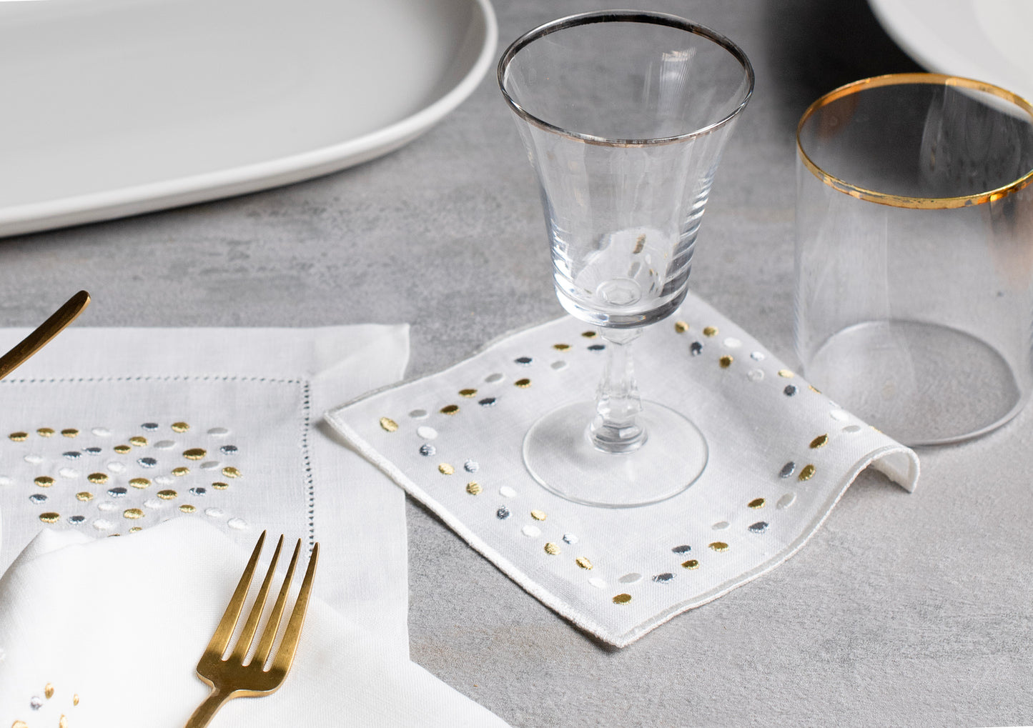 Pure Linen Pebble Coctail Napkin - LEA Home Stories International