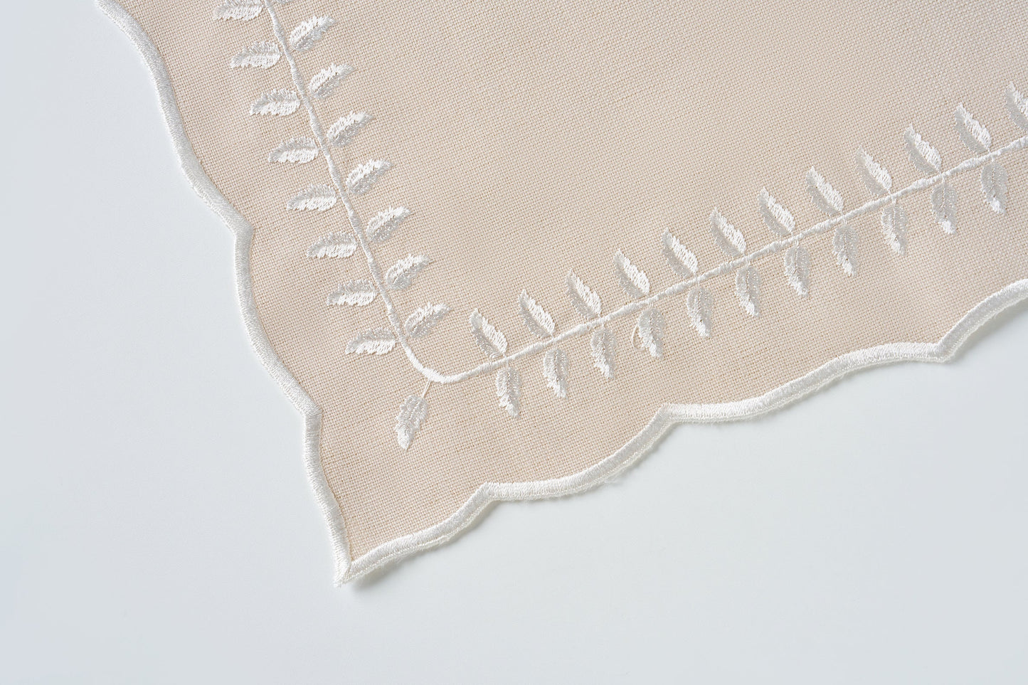 Leaf Beige Square Napkin - LEA Home Stories International