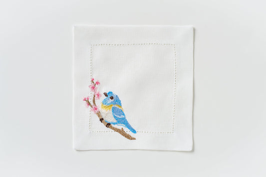 Blue Bird Coctail Napkin - LEA Home Stories International