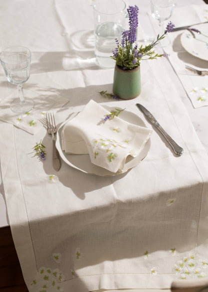 Pure Linen Green Garden Collection  Set of 2 (2 Placemat , 2 Napkins, 2 cocktail napkins)