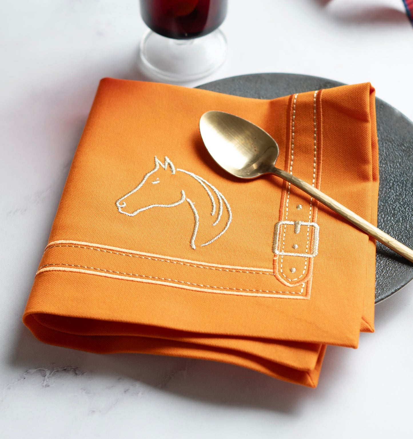 Cheval d'Or Orange Napkin Set of 2