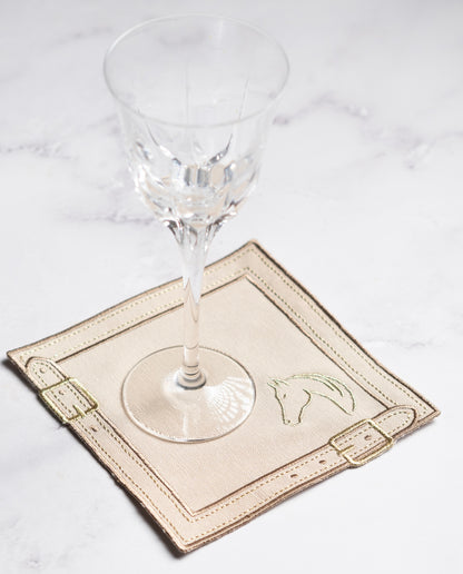 Cheval d'Or Beige Cocktail Napkin Set of 2