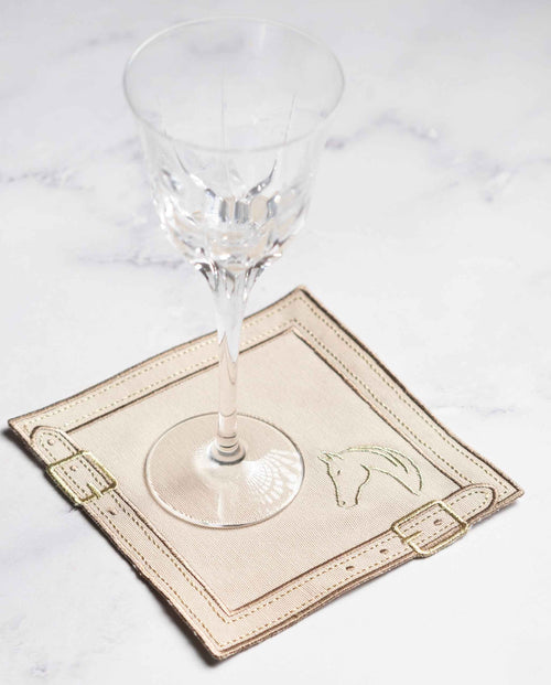 Cheval d'Or Beige Cocktail Napkin Set of 2