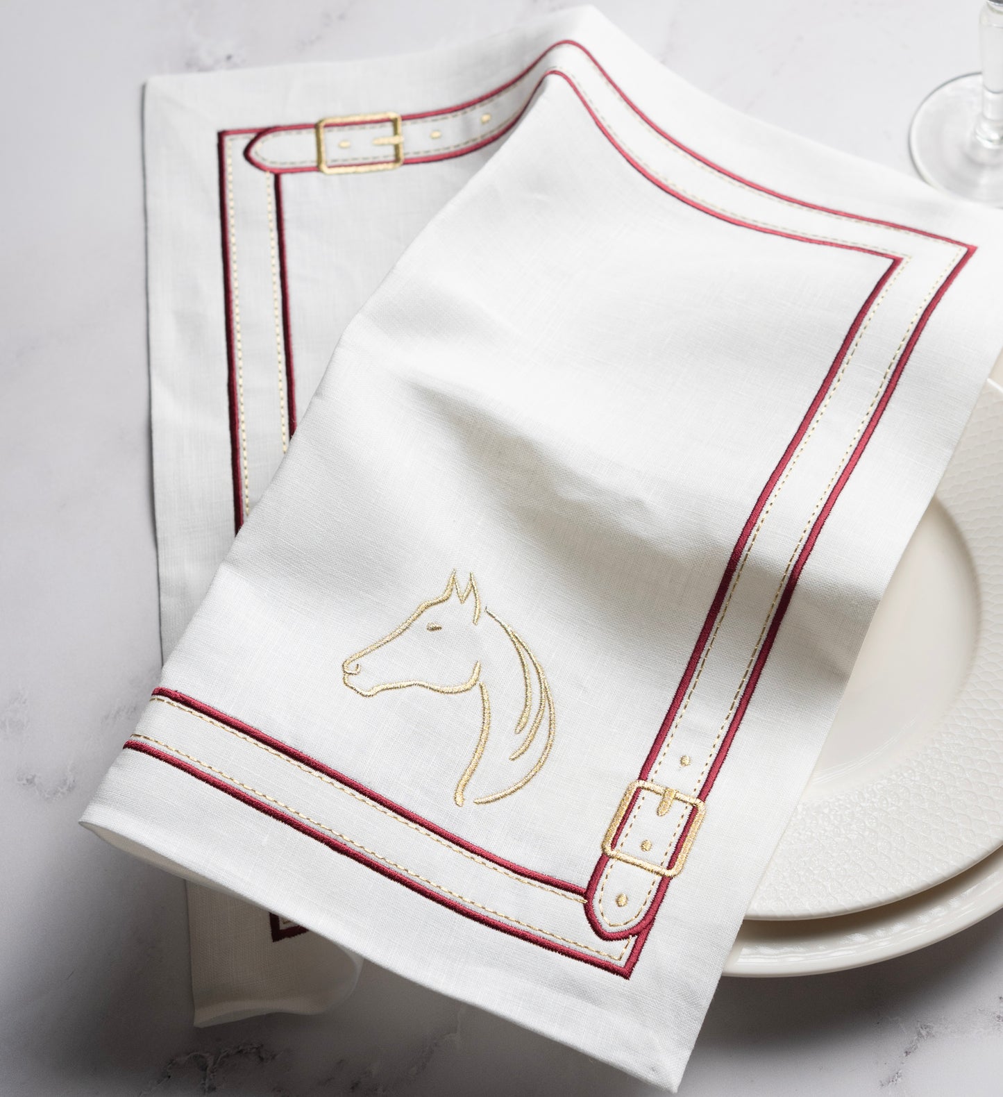 Pure Linen Cheval d'Or Napkin Set of 2