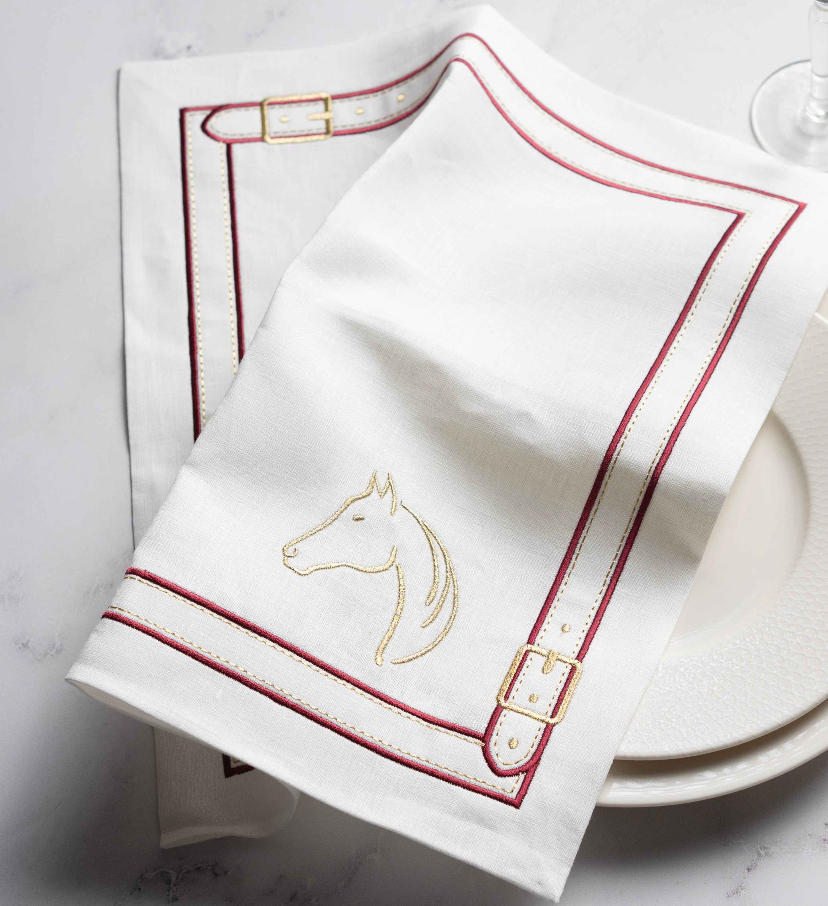 Pure Linen Cheval d'Or Napkin Set of 2