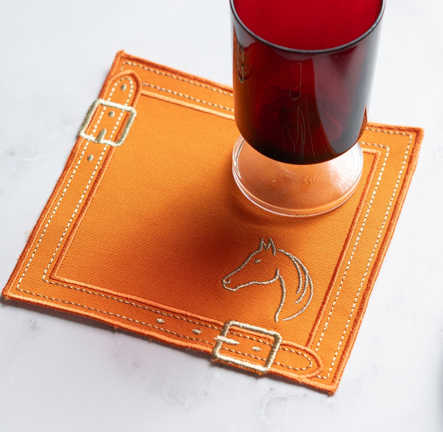 Cheval d'Or Orange Cocktail Napkin Set of 2