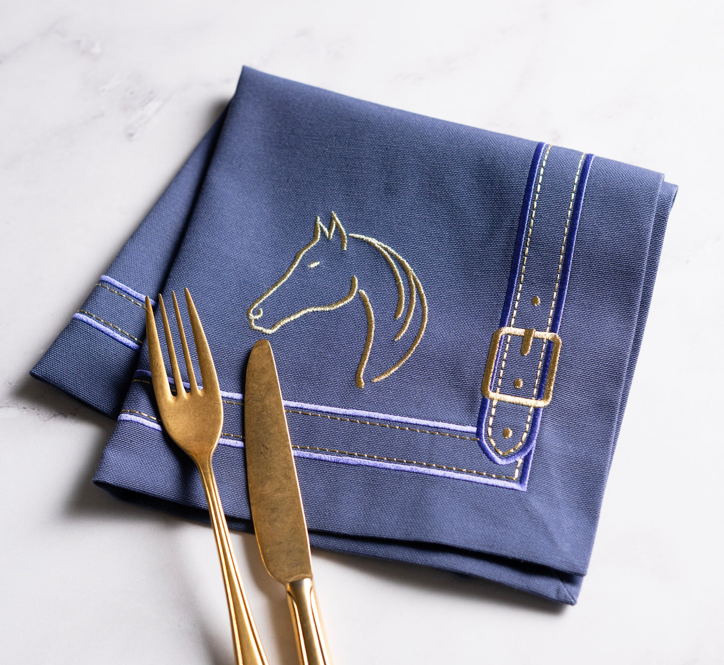 Cheval d'Or Navy Napkin Set of 2