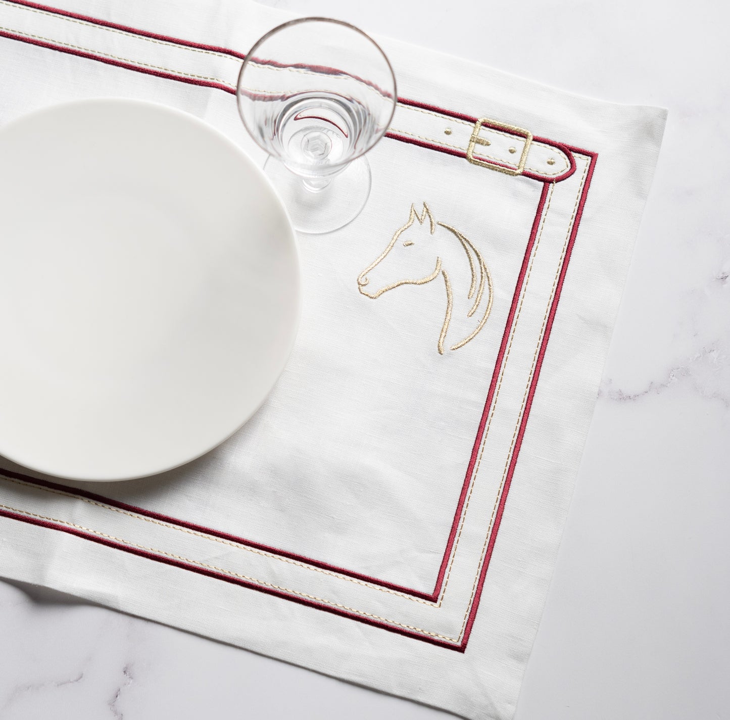 Pure Linen Cheval d'Or Placemat Set of 2