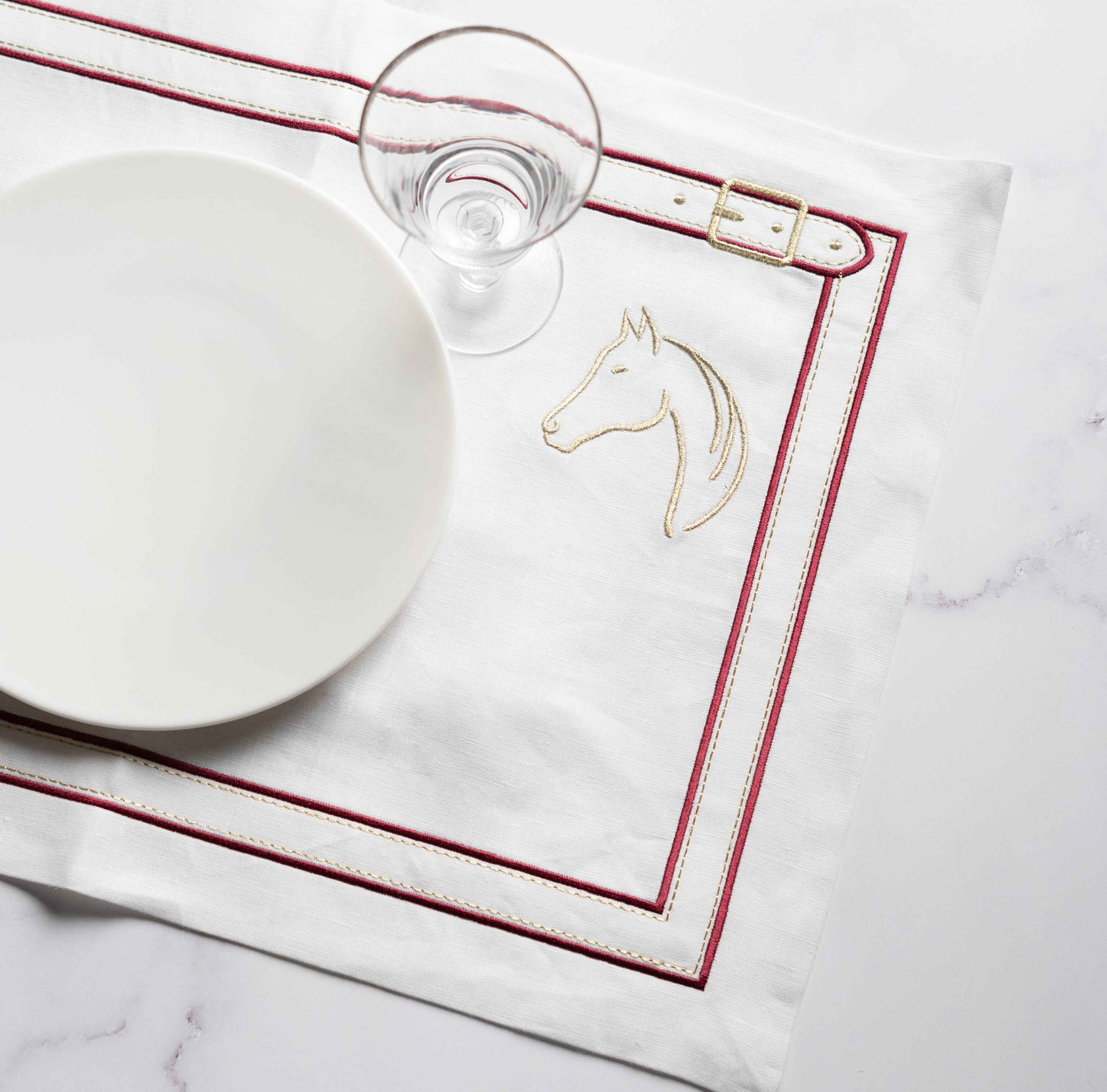 Pure Linen Cheval d'Or Placemat Set of 2