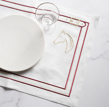 Pure Linen Cheval d'Or Placemat Set of 2