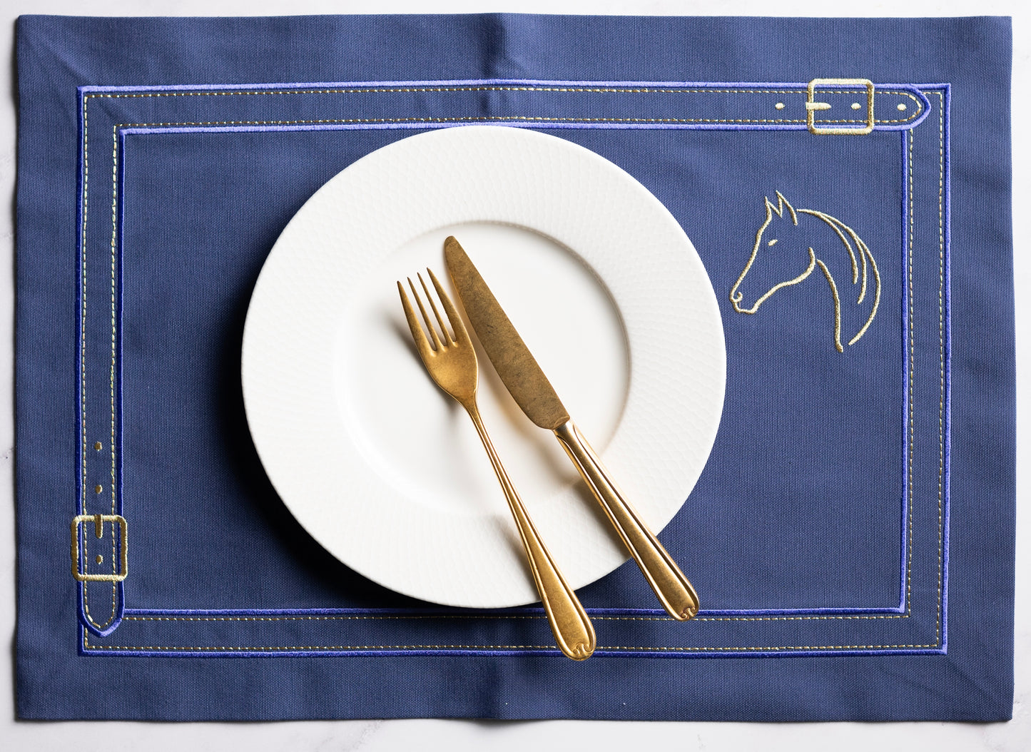Cheval d'Or Navy Placemat Set of 2