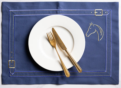 Cheval d'Or Navy Placemat Set of 2
