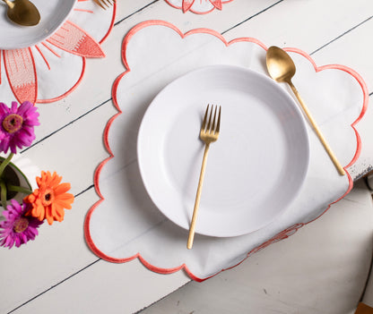 ROSA COLLECTION SET OF; PLACEMAT, NAPKIN, COASTER