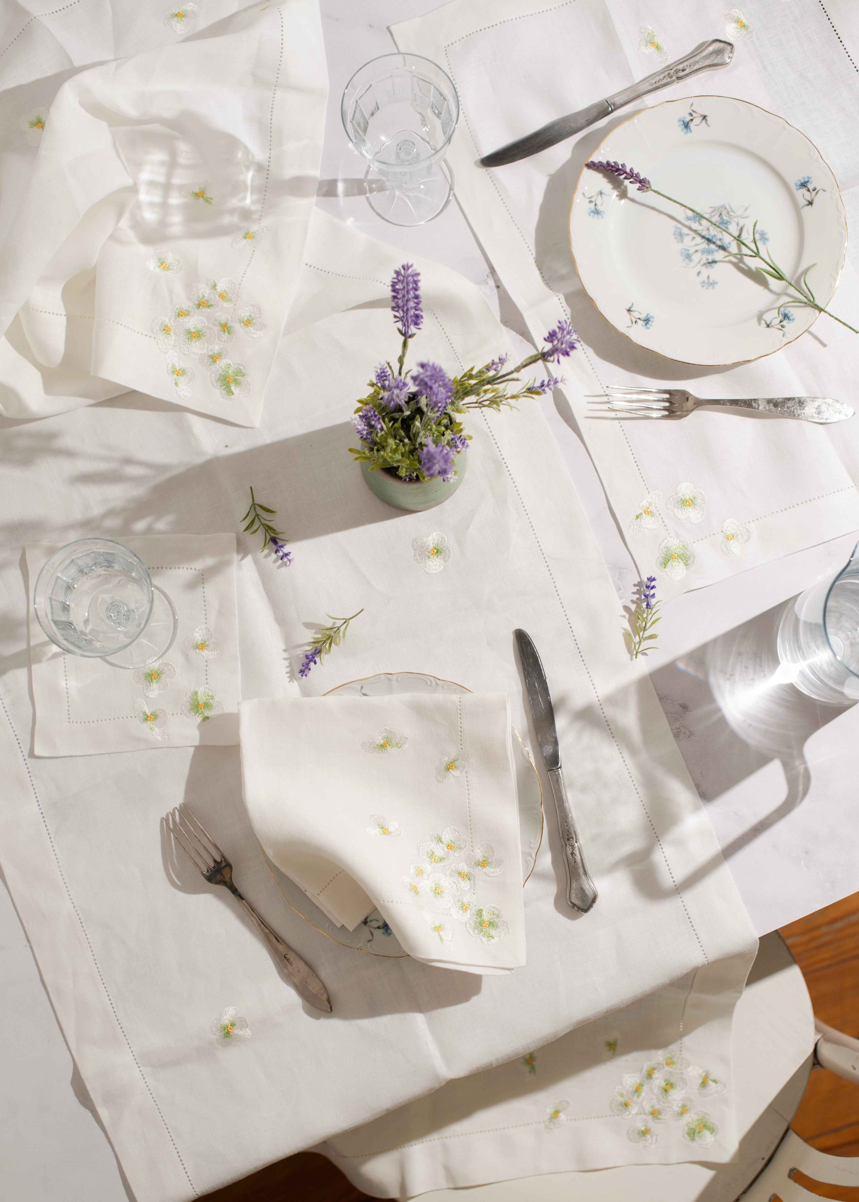 Linen Green Garden Runner