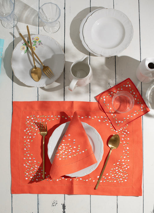 Pure Linen Orange Pebble Collection - LEA Home Stories International