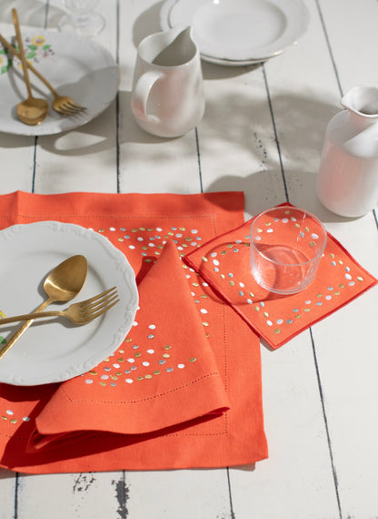 Pure Linen Orange Pebble Collection