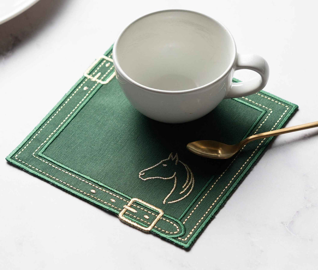 Cheval d'Or Green Cocktail Napkin Set of 2