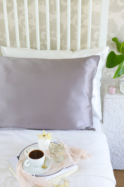 Silver 100% Pure Mulberry Silk Pillowcase – Luxurious, Skin & Hair-Friendly