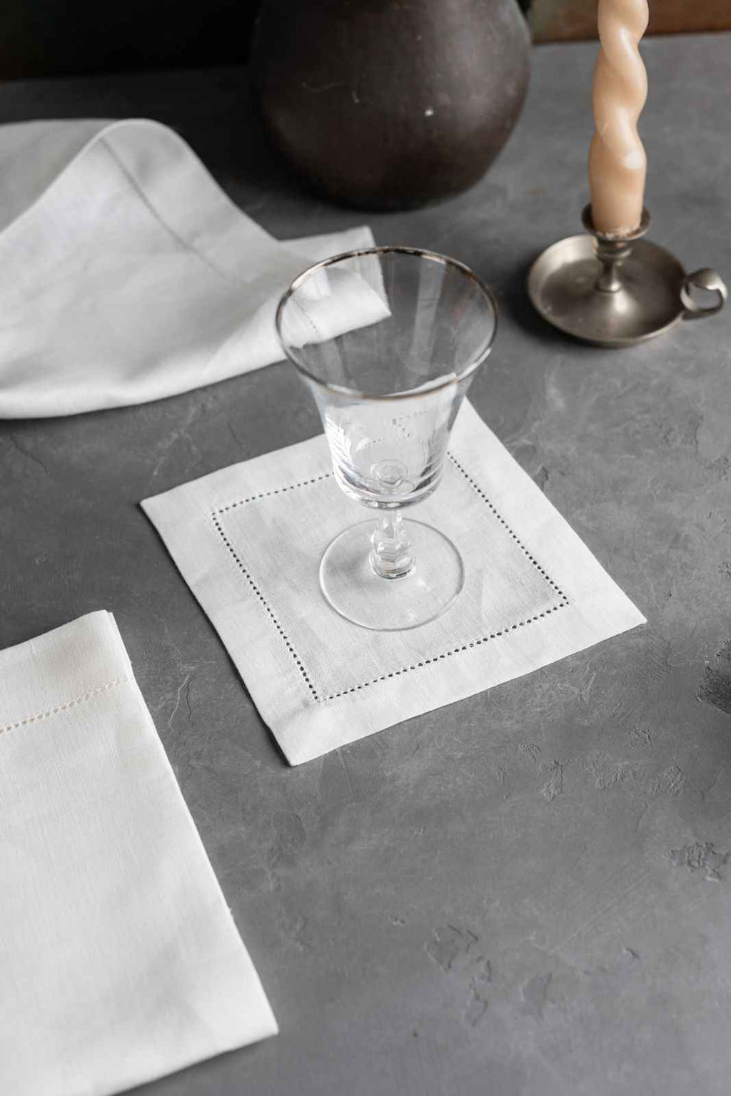 Dune Delight Pure Linen Collection  Set of 2 (2 Placemat , 2 Napkins, 2 cocktail napkins)