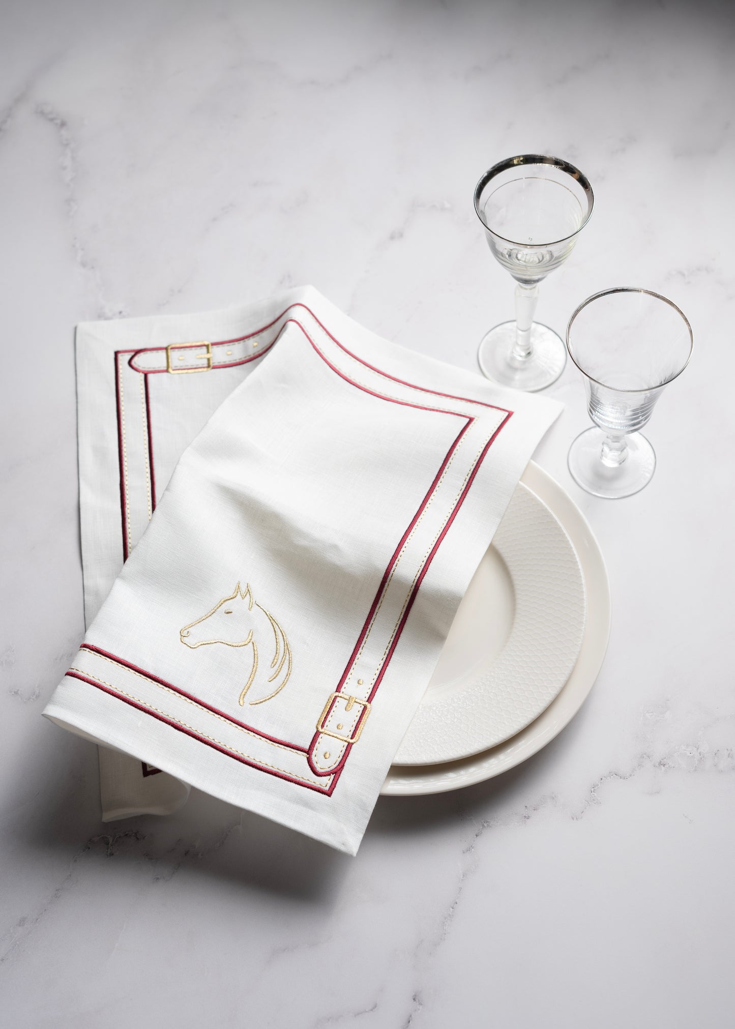 Pure Linen Cheval d'Or Napkin Set of 2