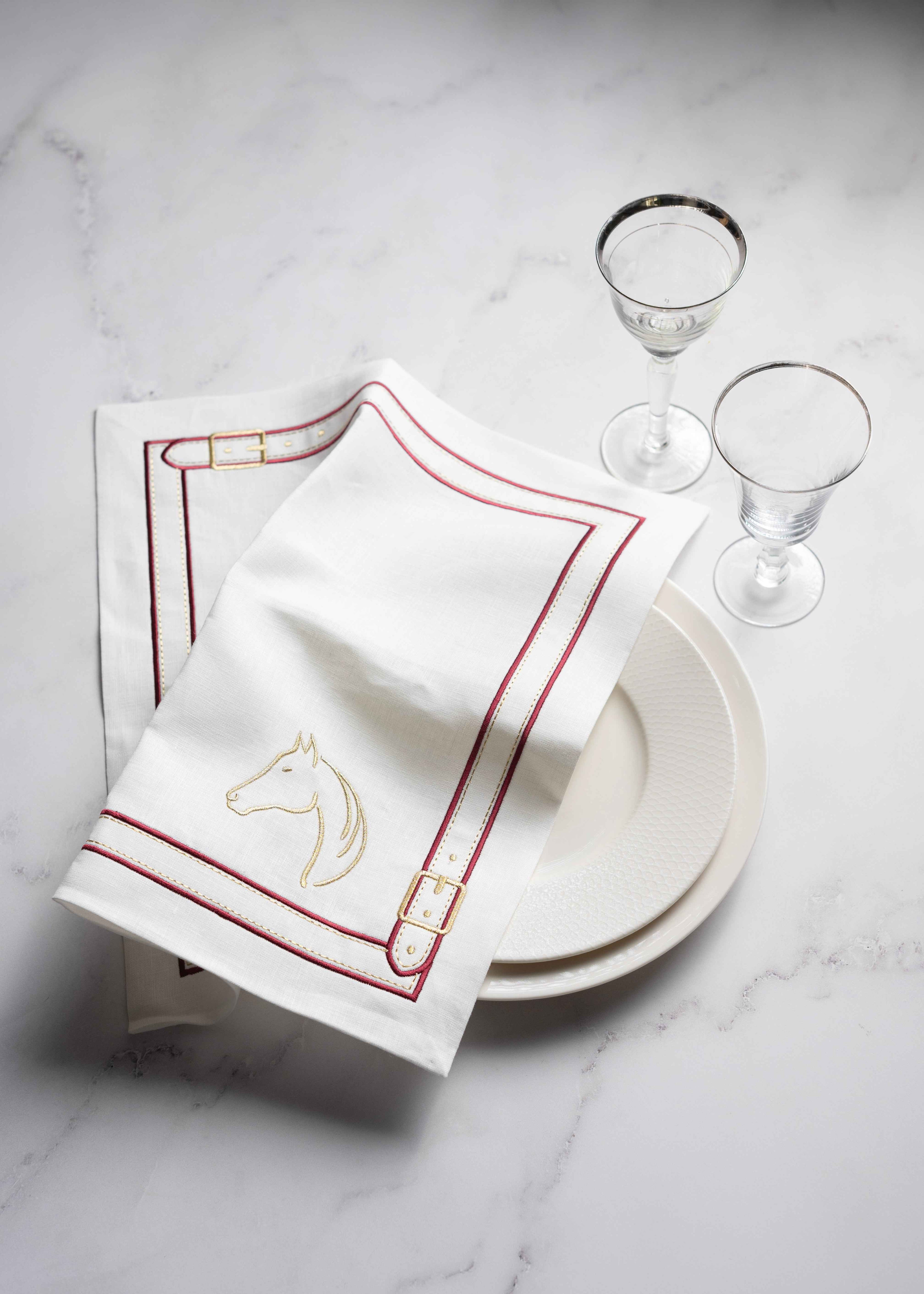 Pure Linen Cheval d'Or Napkin Set of 2