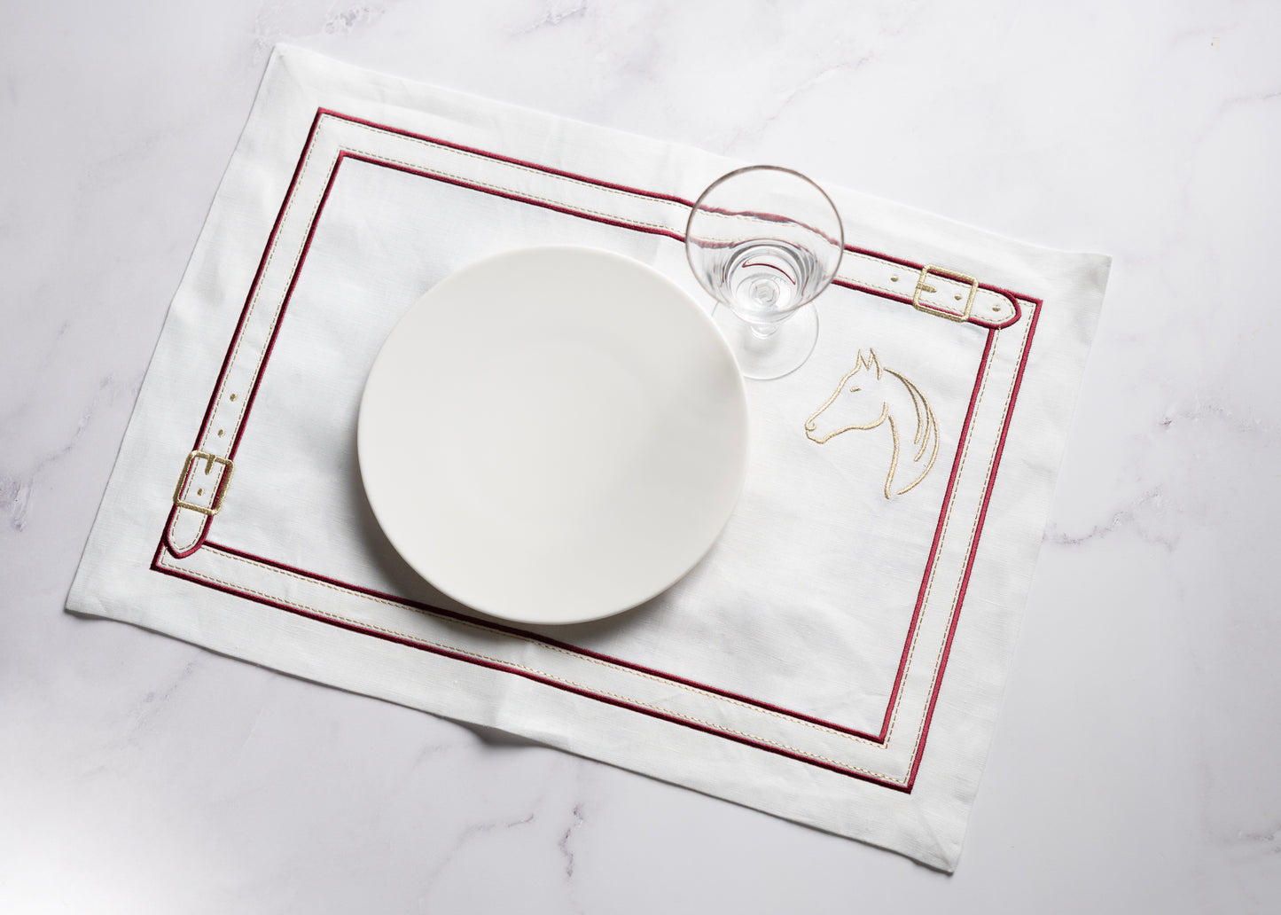 Pure Linen Cheval d'Or Placemat Set of 2