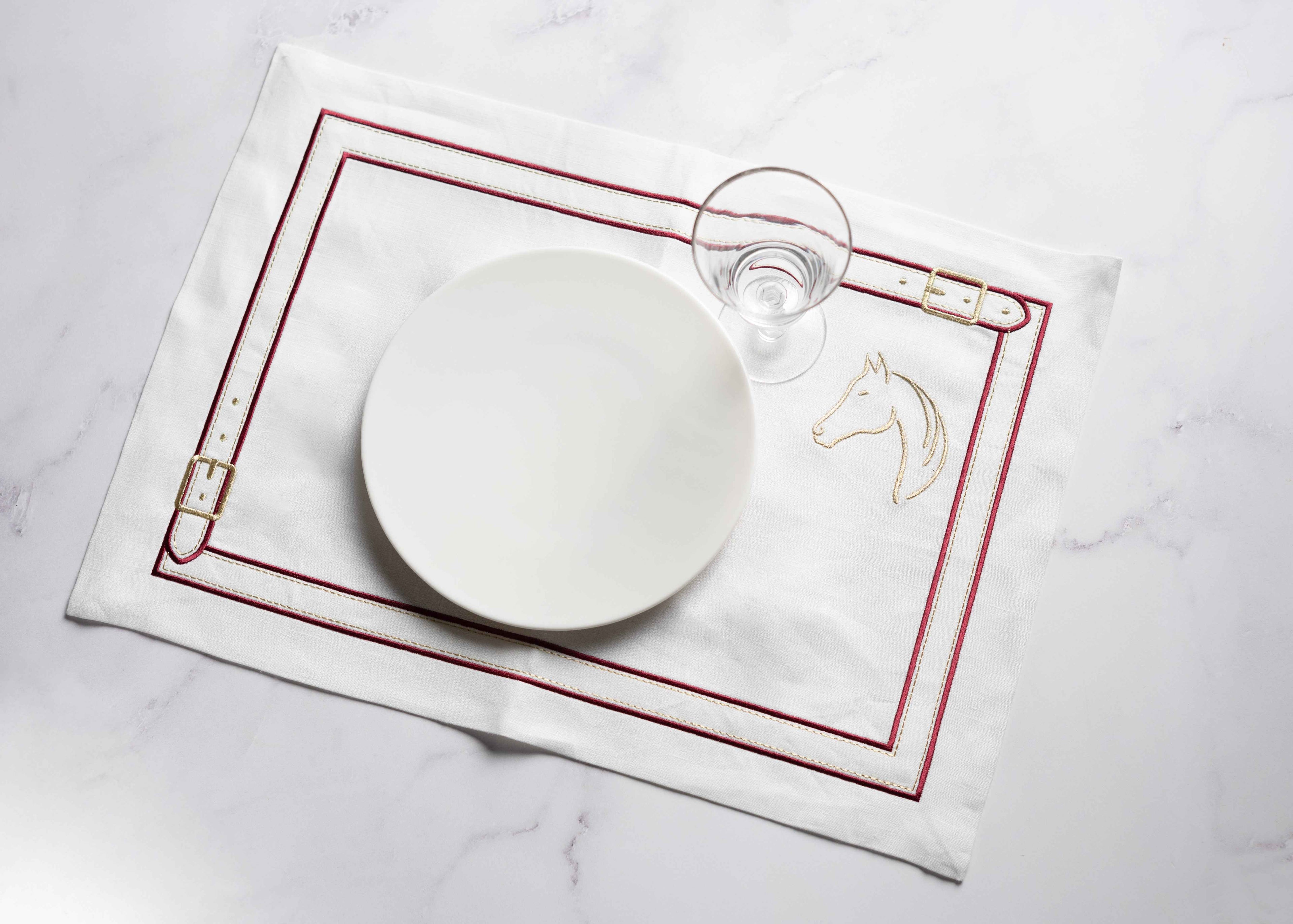 Pure Linen Cheval d'Or Placemat Set of 2