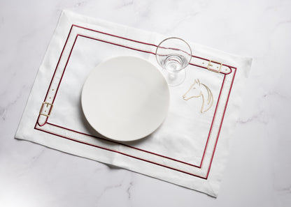 Pure Linen Cheval d'Or Placemat Set of 2