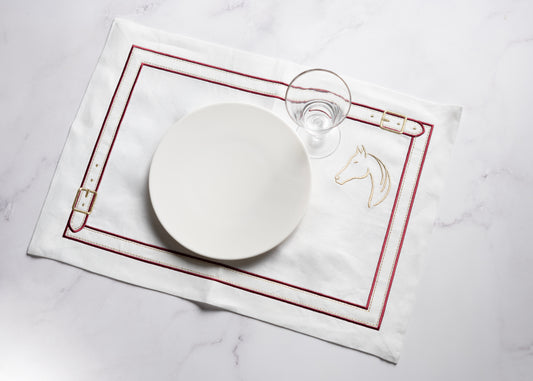 Pure Linen Cheval d'Or Placemat Set of 2