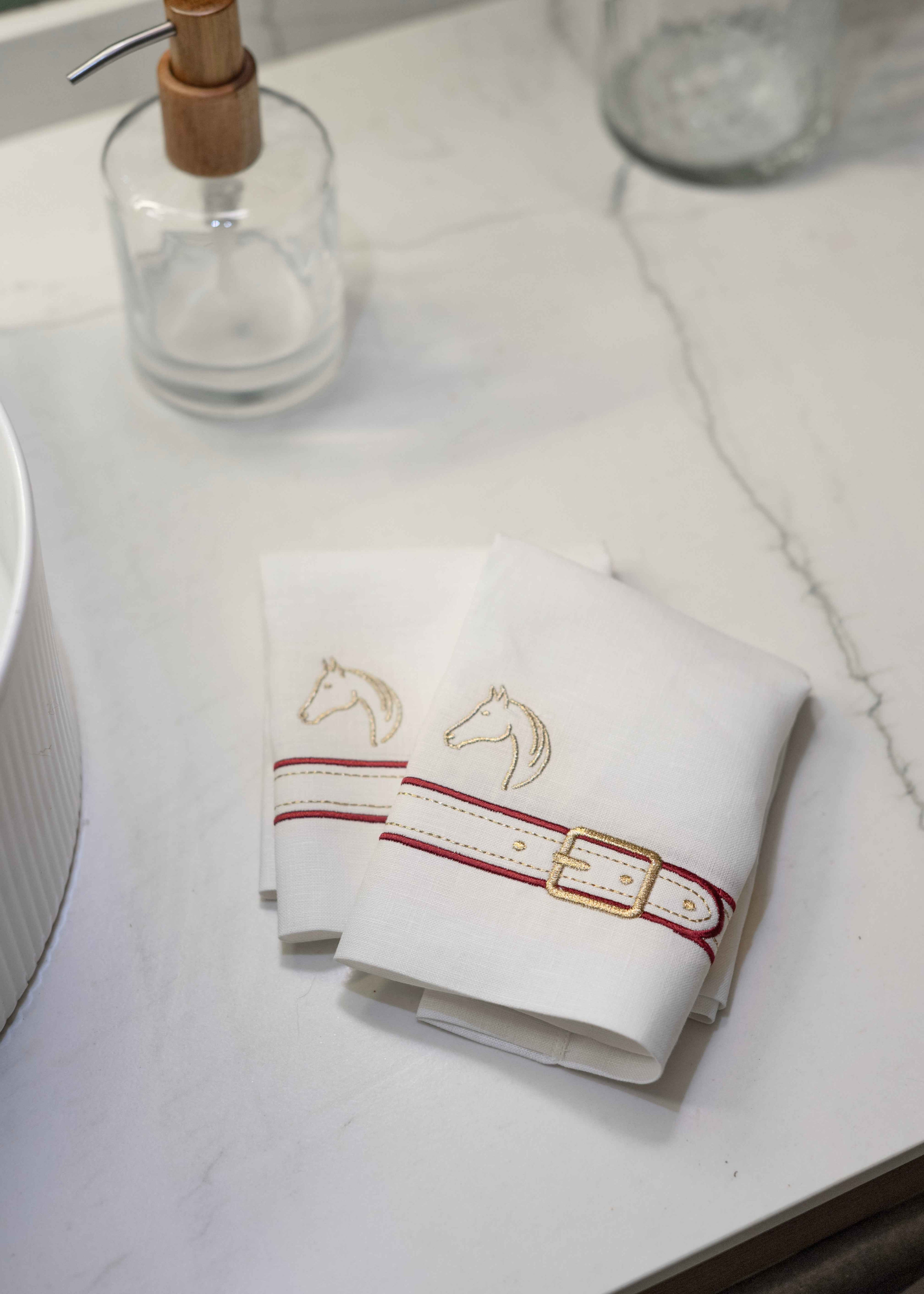 Cheval d'Or Pure Linen Hand Towel Set of 4