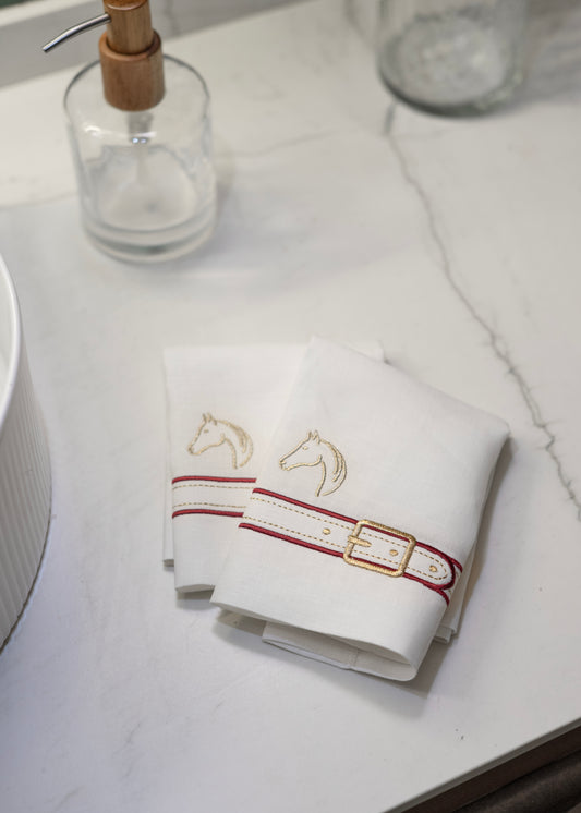 Cheval d'Or Pure Linen Hand Towel Set of 4