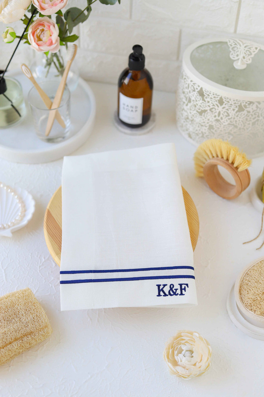 Organic Pure Linen Hand Towel Set of 4