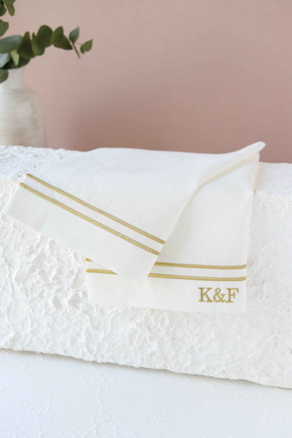 Monogram Organic Pure Linen Hand Towel