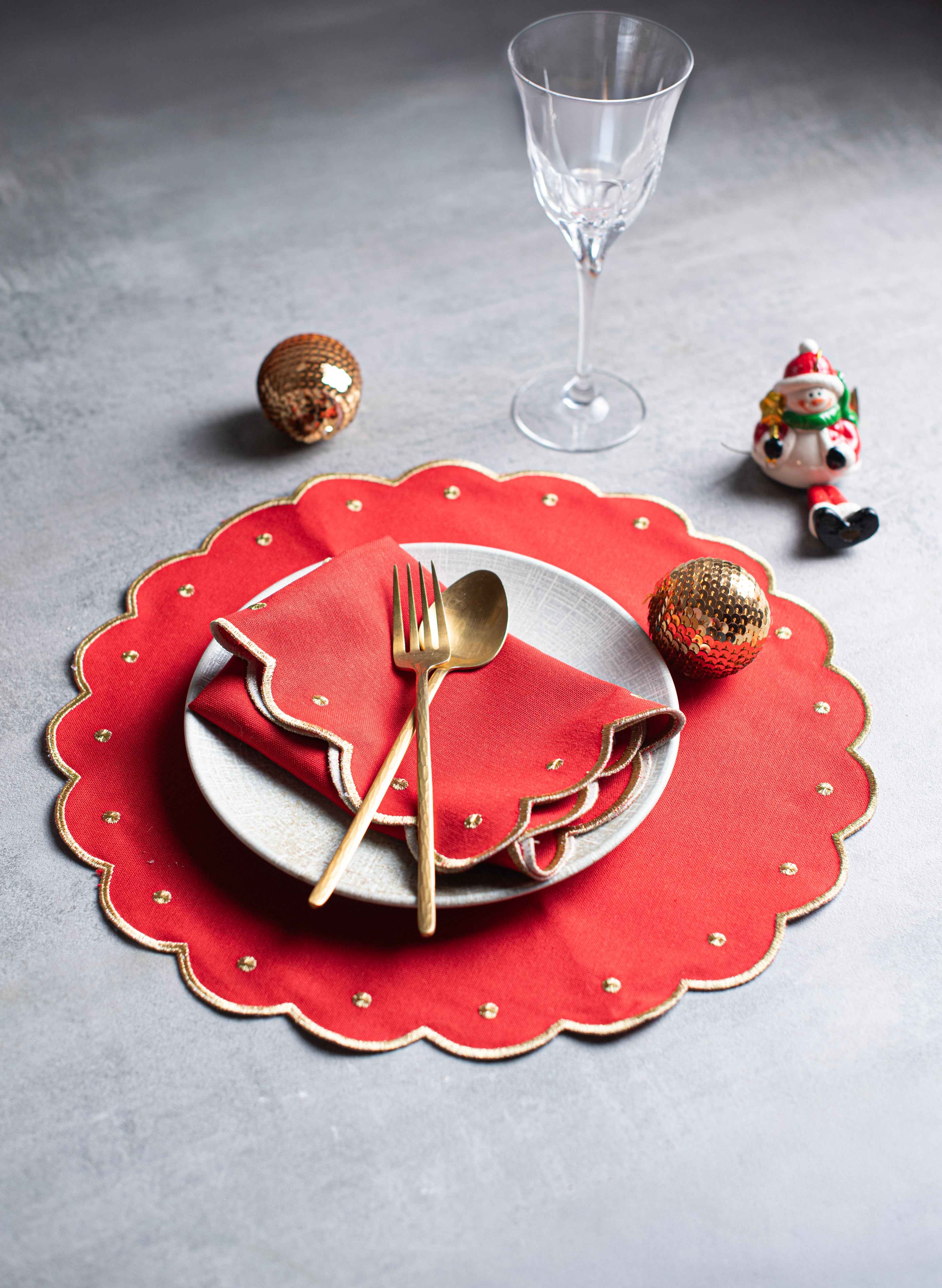 Red Harmony Placemat and Napkin