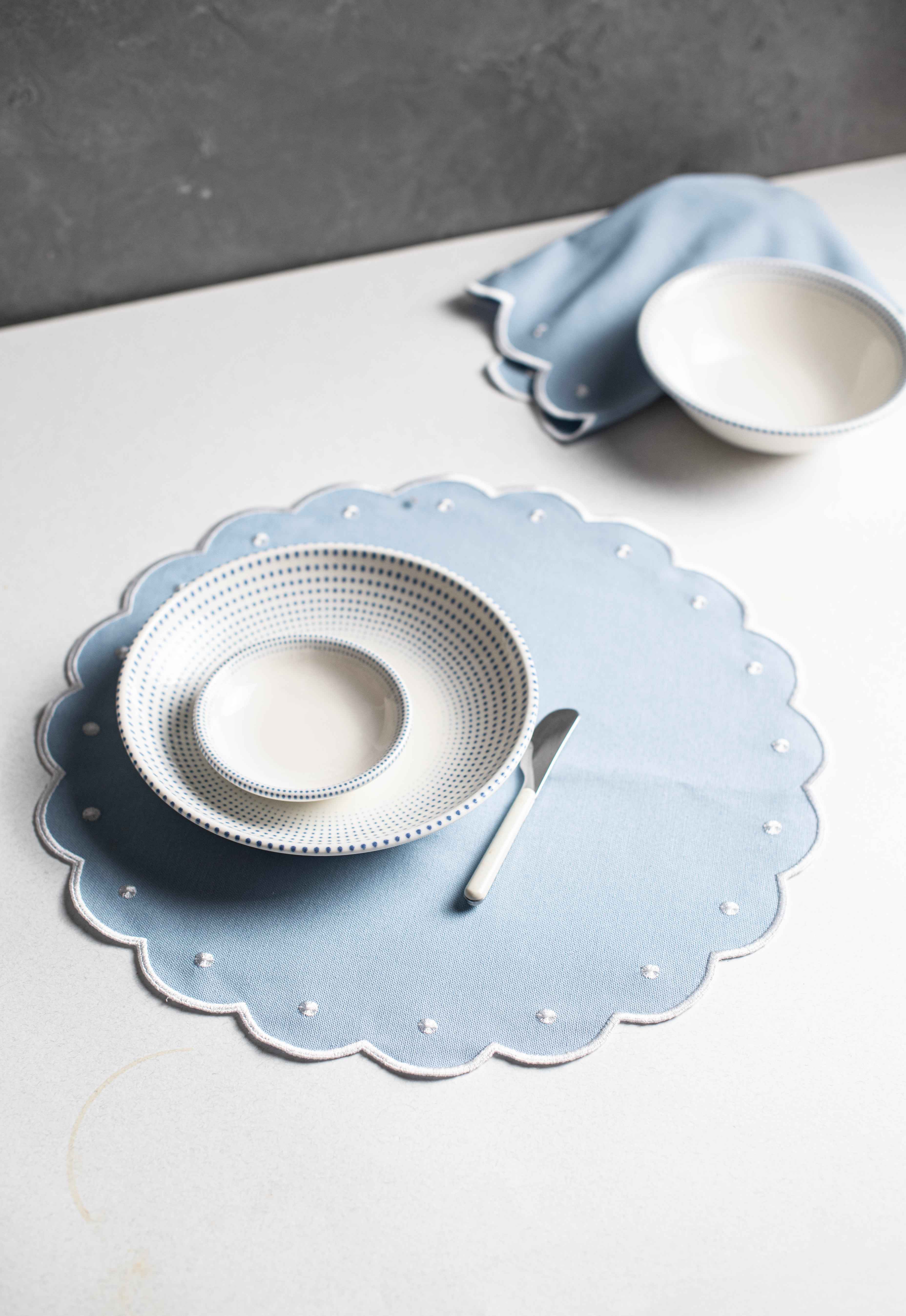Blue Harmony Placemat and Napkin