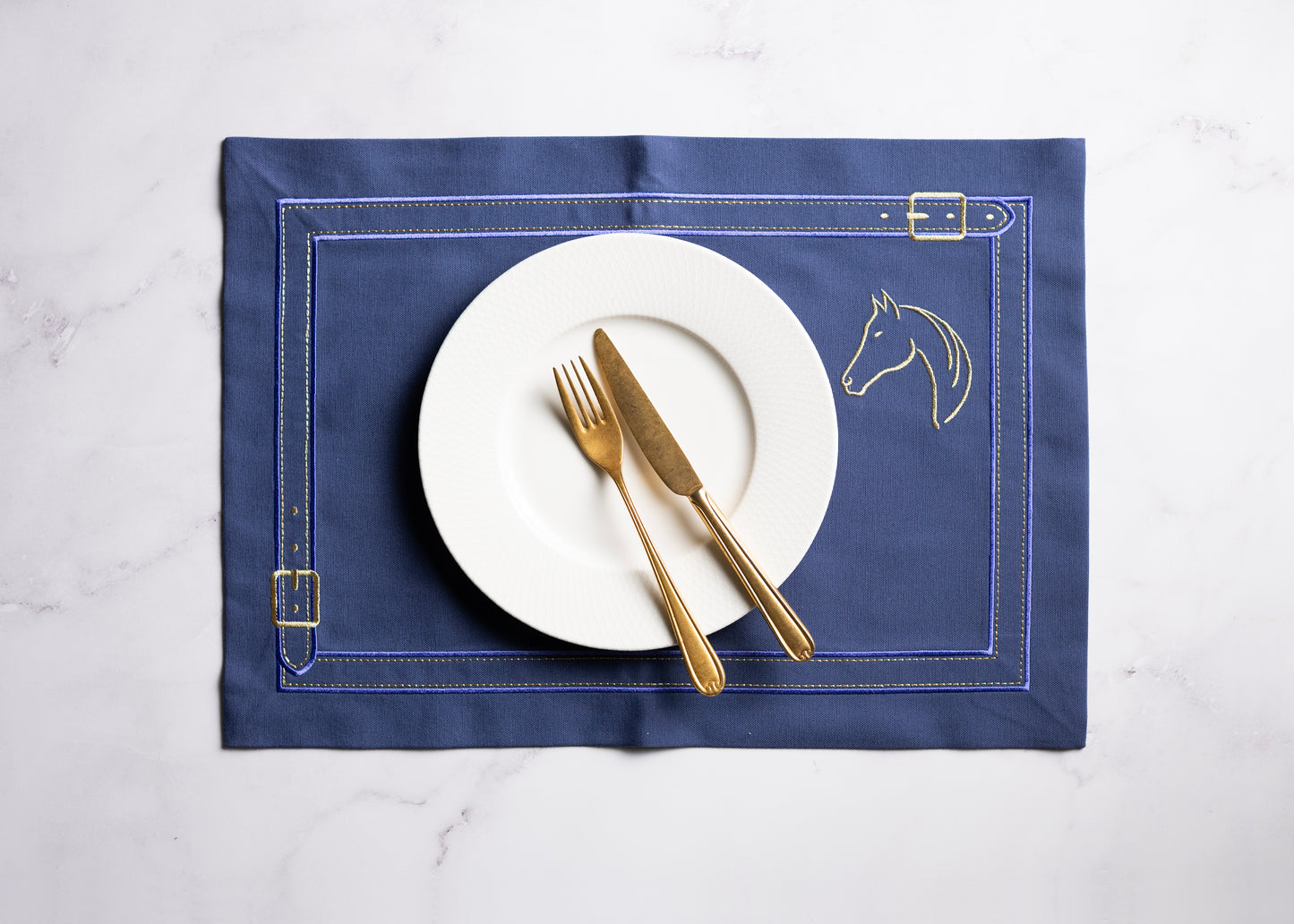 Cheval d'Or Navy Placemat Set of 2
