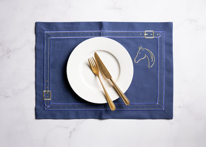 Cheval d'Or Navy Placemat Set of 2