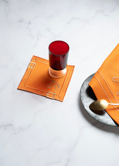Cheval d'Or Orange Cocktail Napkin Set of 2
