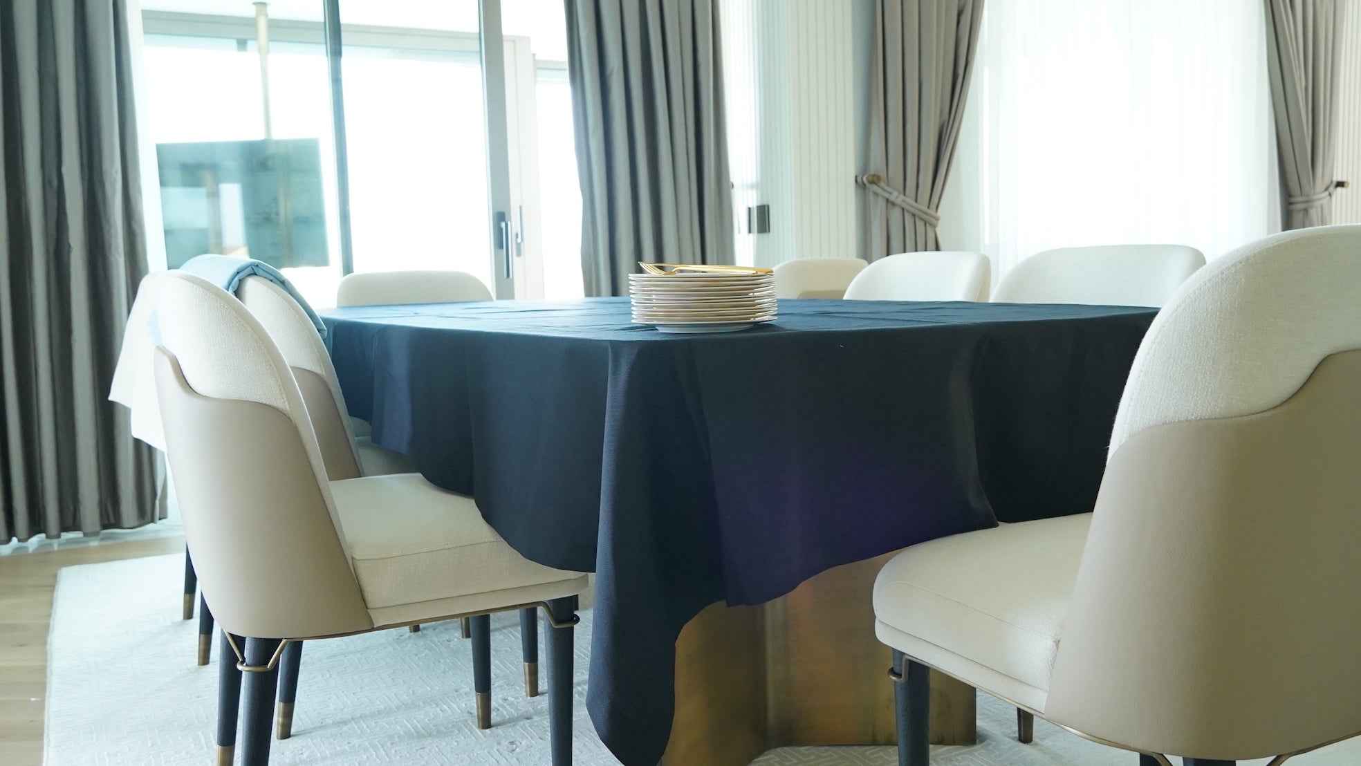 Black Color Tablecloth