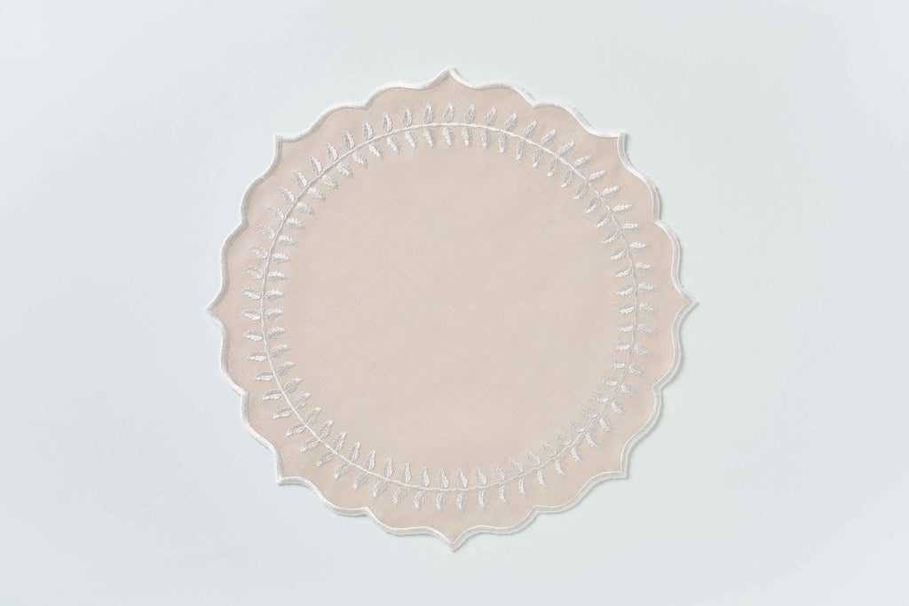 Leaf Beige Round Placemat
