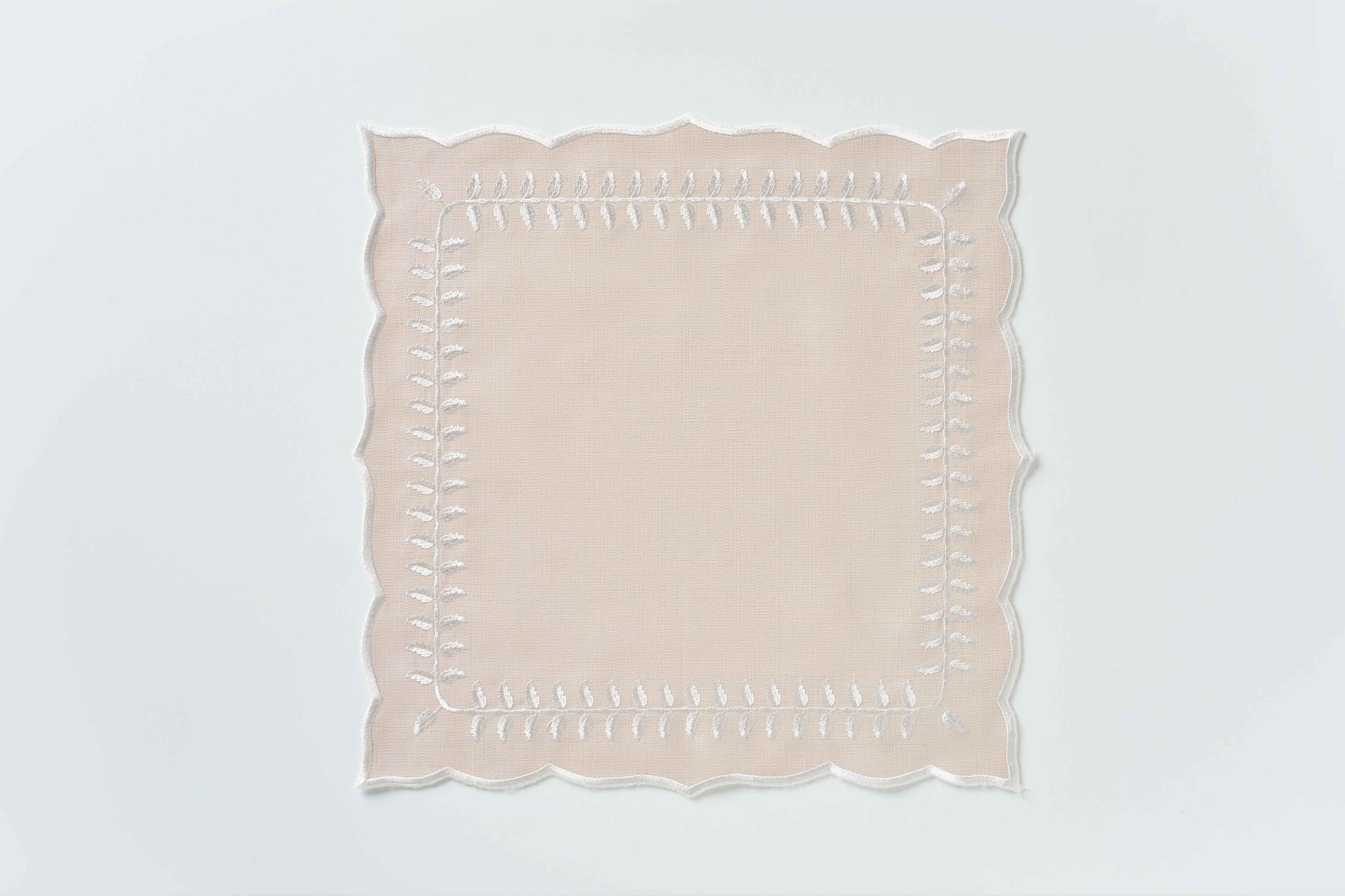 Leaf Beige Square Napkin