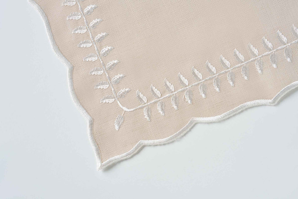 Leaf Beige Square Napkin