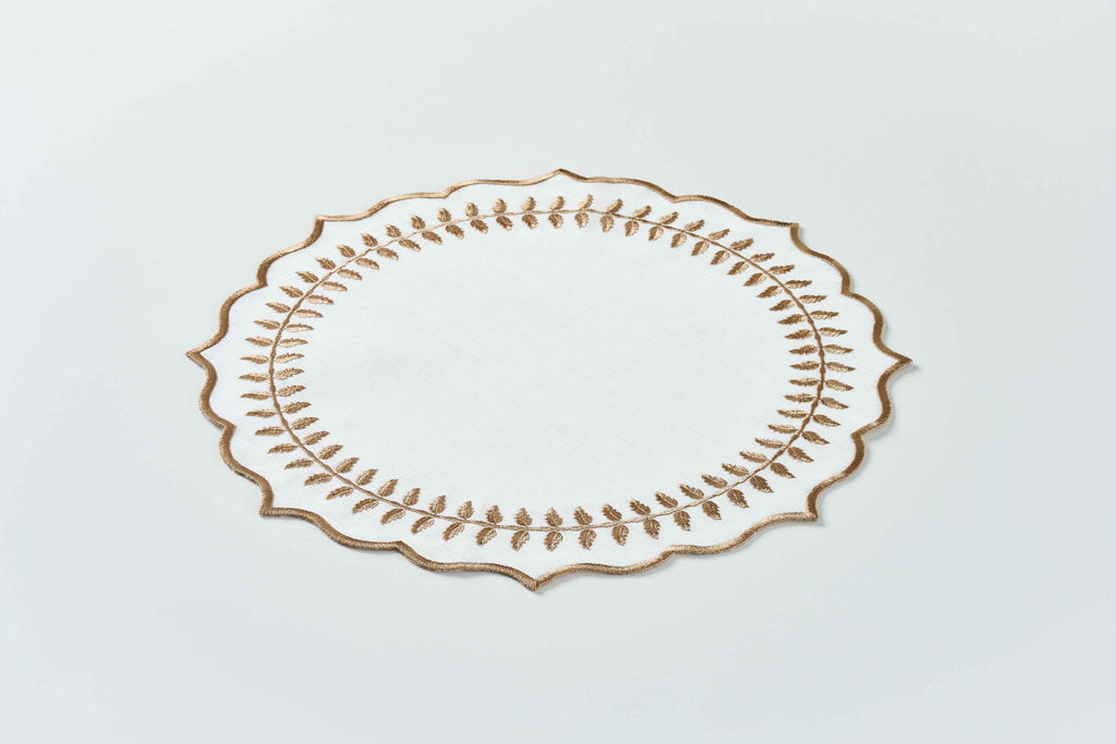 Leaf Brown Round Placemat