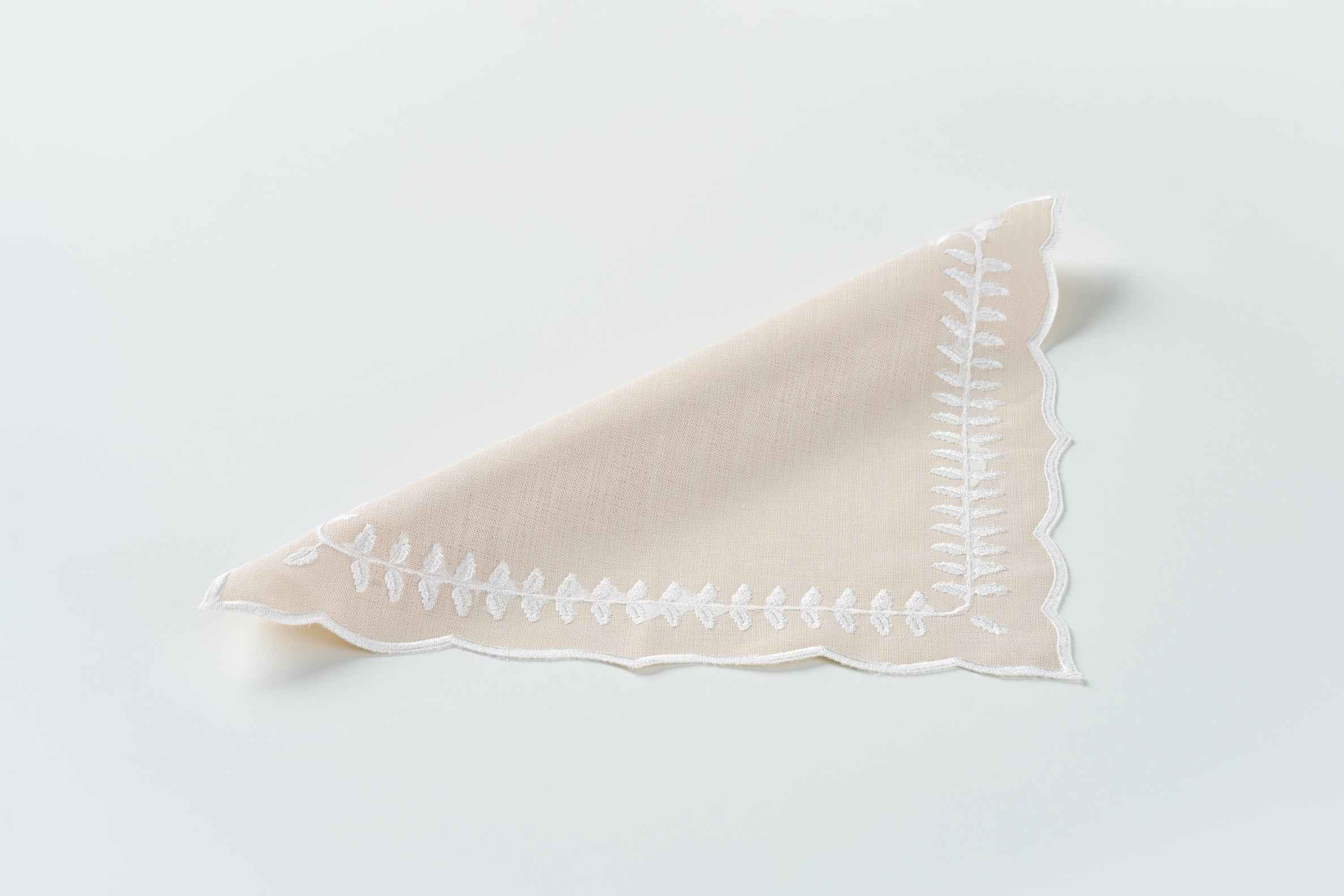 Leaf Beige Square Napkin